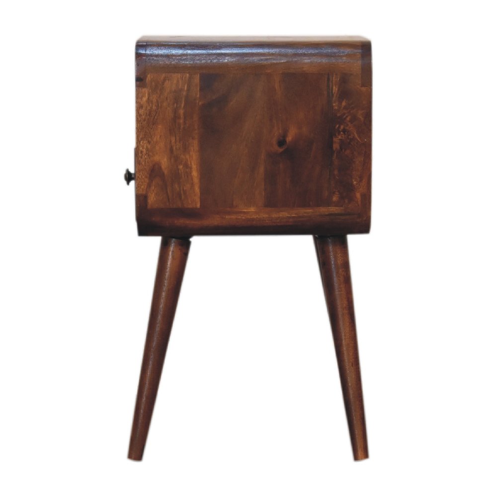 22" Chestnut Solid Wood Square One Drawer Nightstand