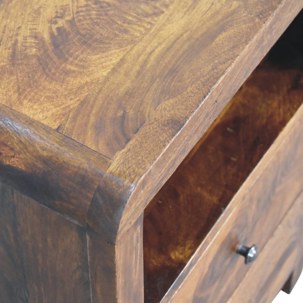 24" Chestnut Solid Wood Two Drawer Nightstand