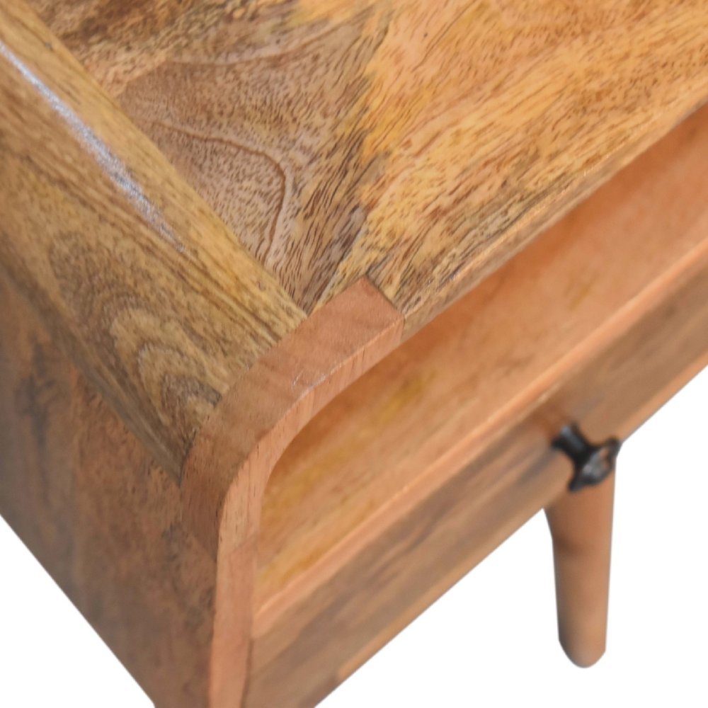 22" Oak Solid Wood Square One Drawer Nightstand
