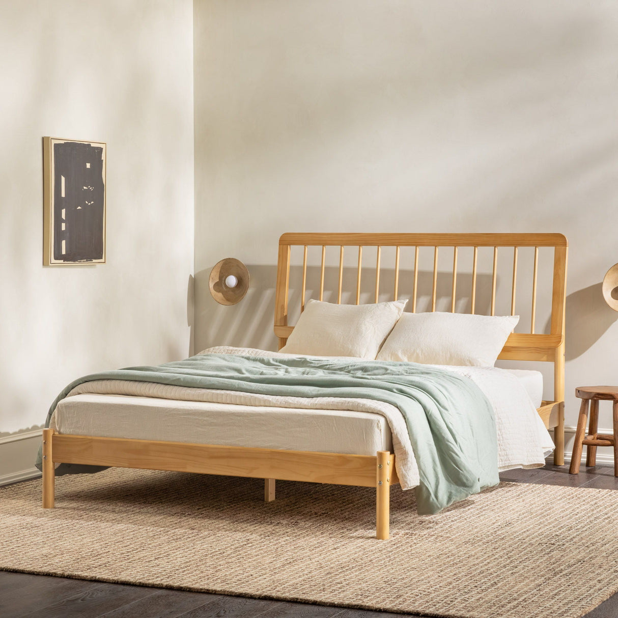 Mid-Century Modern Solid Wood Spindle Bed by Couch.com