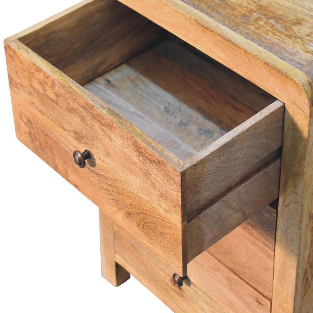 24" Oak Solid Wood Three Drawer Nightstand