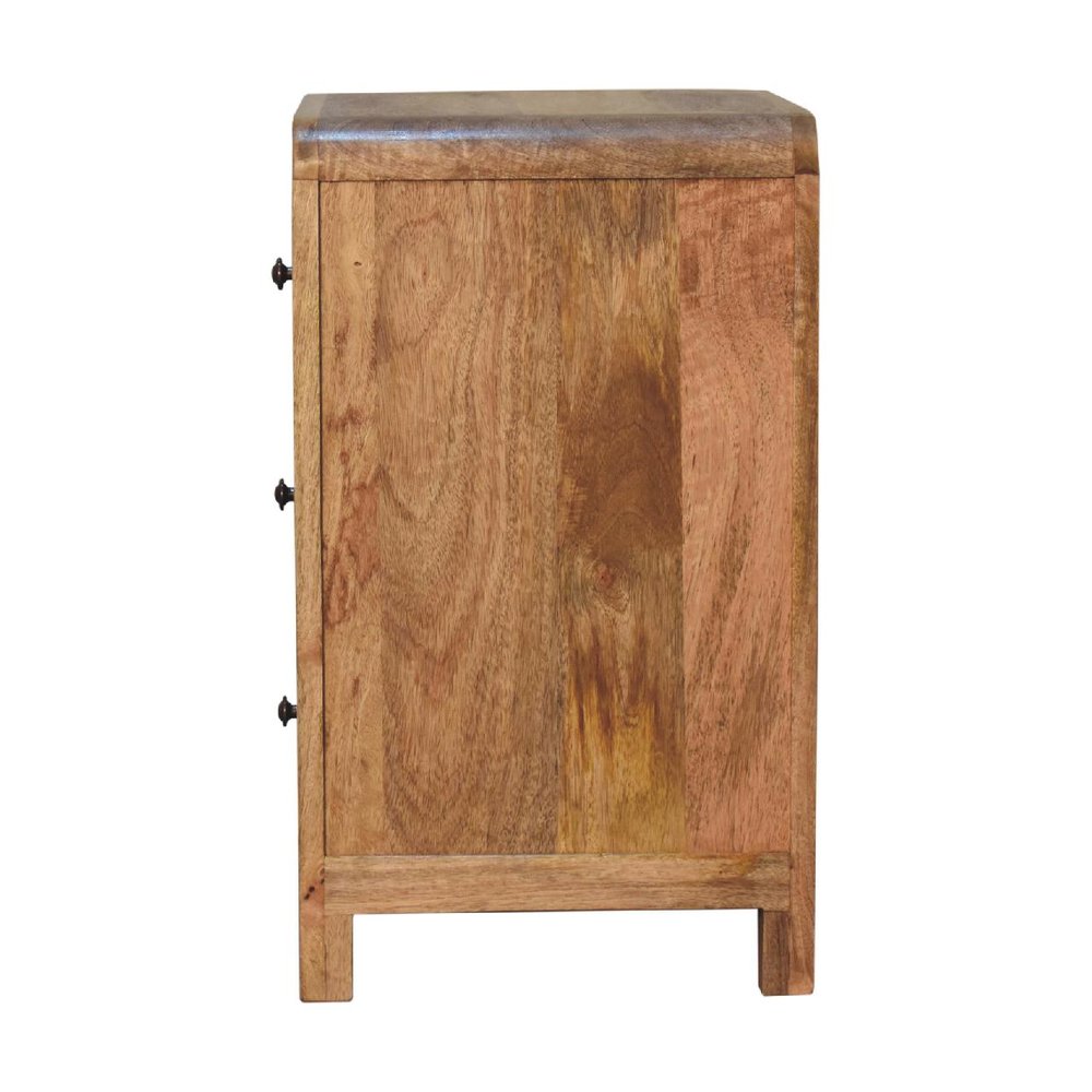 24" Oak Solid Wood Three Drawer Nightstand