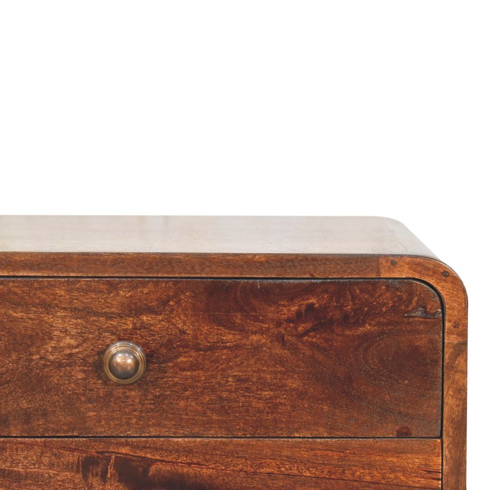 22" Chestnut Solid Wood Two Drawer Nightstand