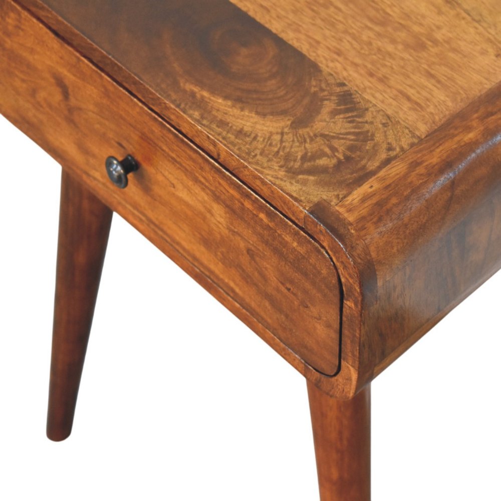 22" Chestnut Solid Wood One Drawer Nightstand