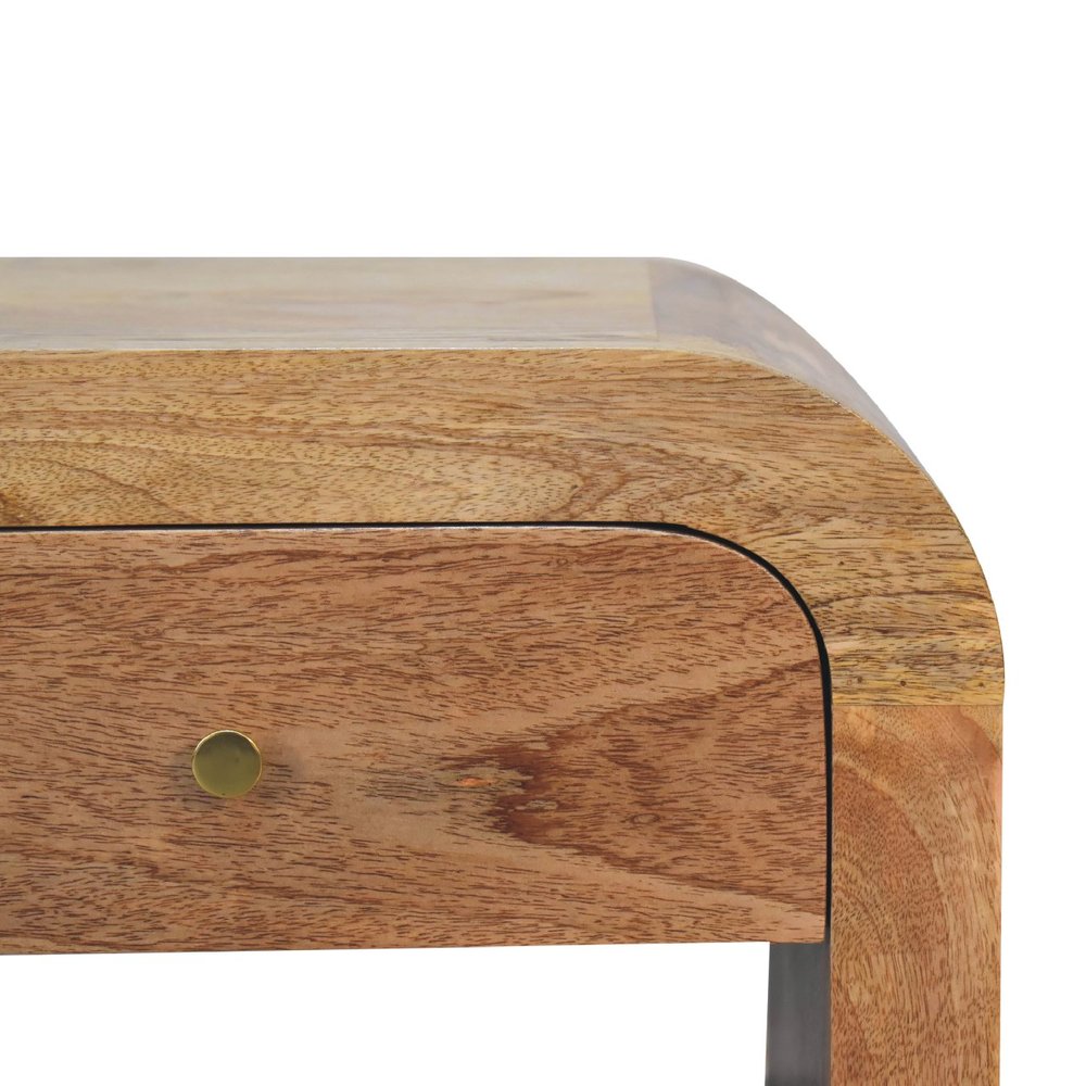 16" Brown Solid Wood One Drawer Nightstand