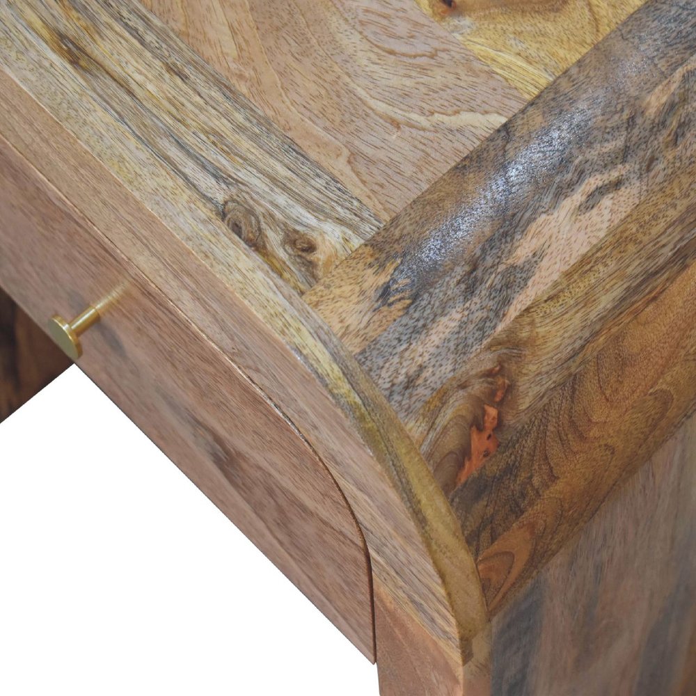 16" Brown Solid Wood One Drawer Nightstand