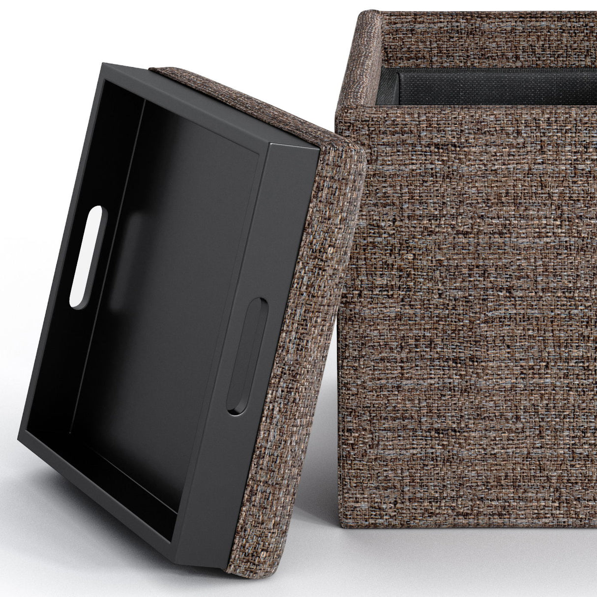 Rockwood - Upholstered Cube Storage Ottoman With Tray by Couch.com