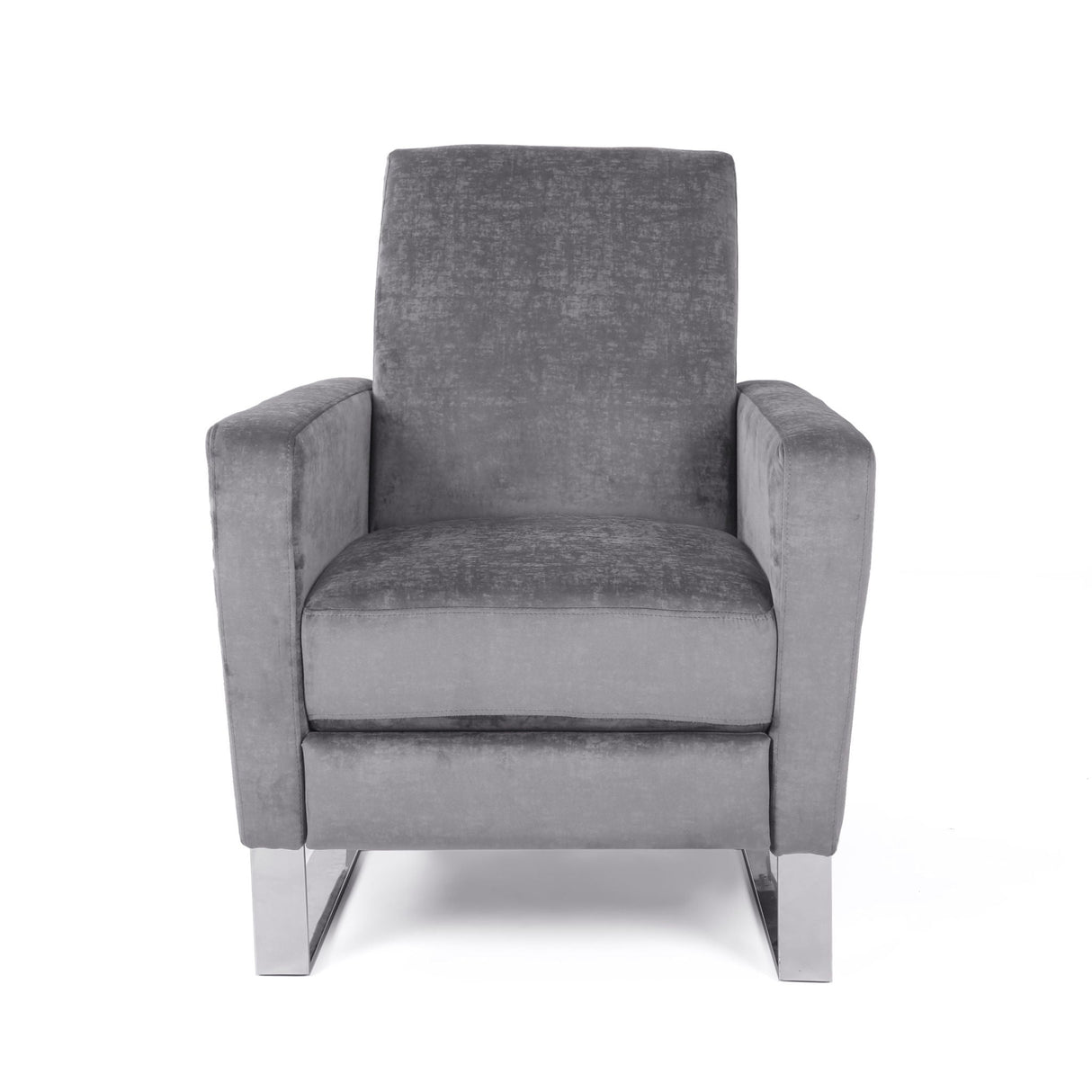 Bolt - Upholstered Recliner Chair With Stainless Steel Base - Gray / Chrome by Couch.com