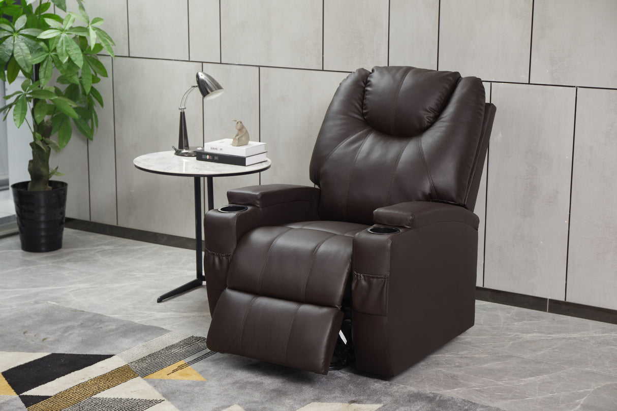 Modern Recliner Chair With Cup Holders, Remote Control by Couch.com