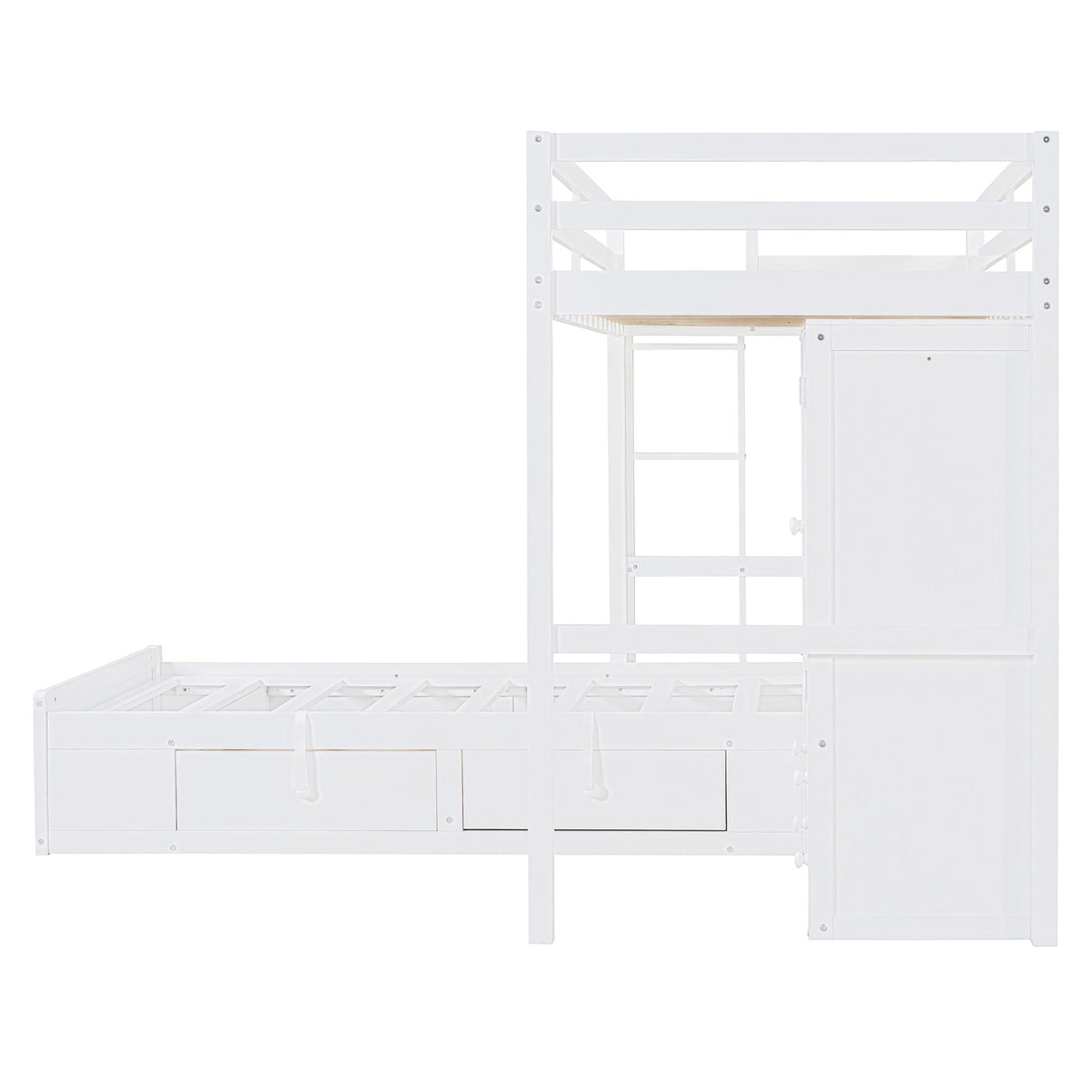 Bunk Bed With Drawers, Wardrobe, Storage Shelves And Hydraulic by Couch.com