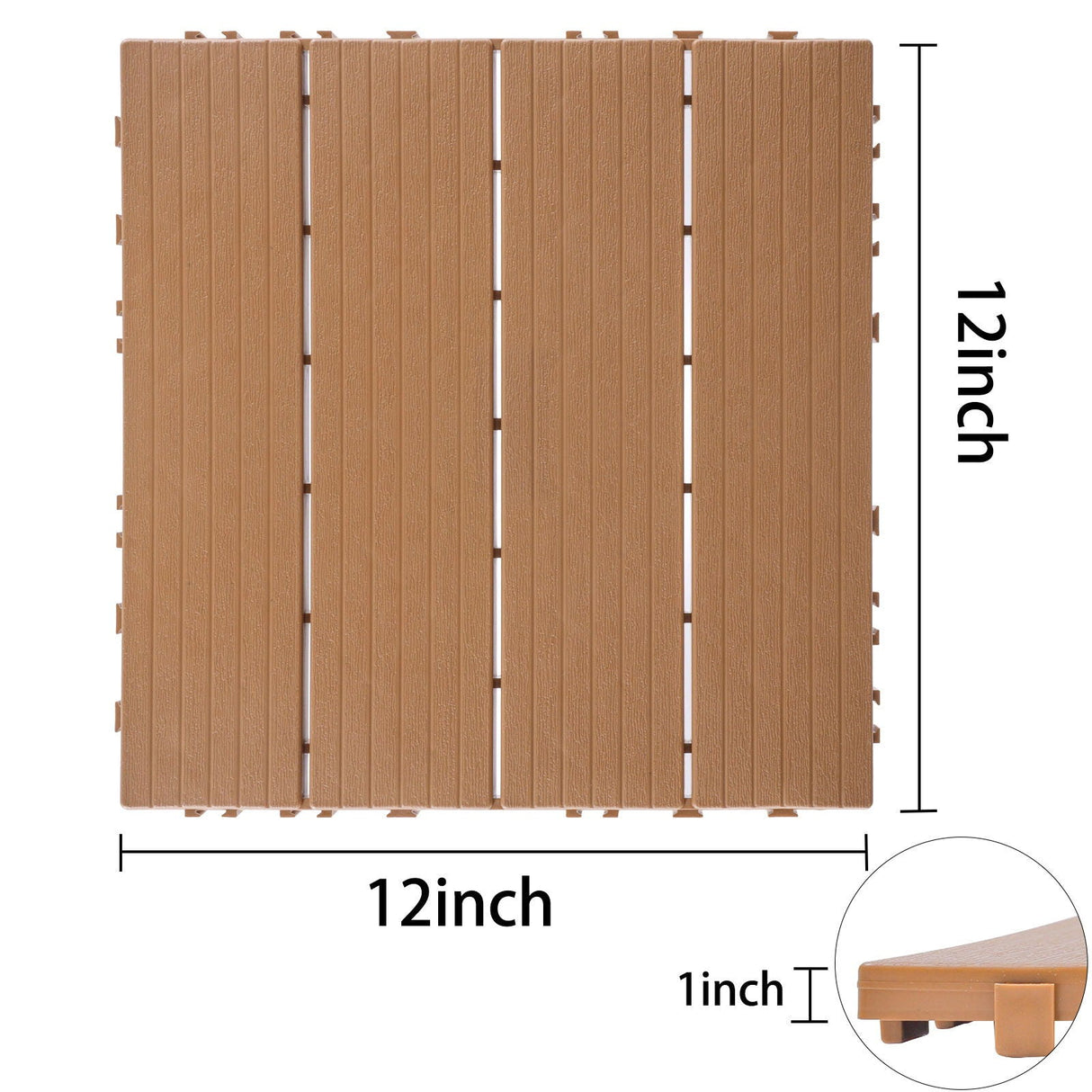 Plastic Interlocking Deck Tiles, Patio Flooring Outdoor Waterproof All Weather Use by Couch.com