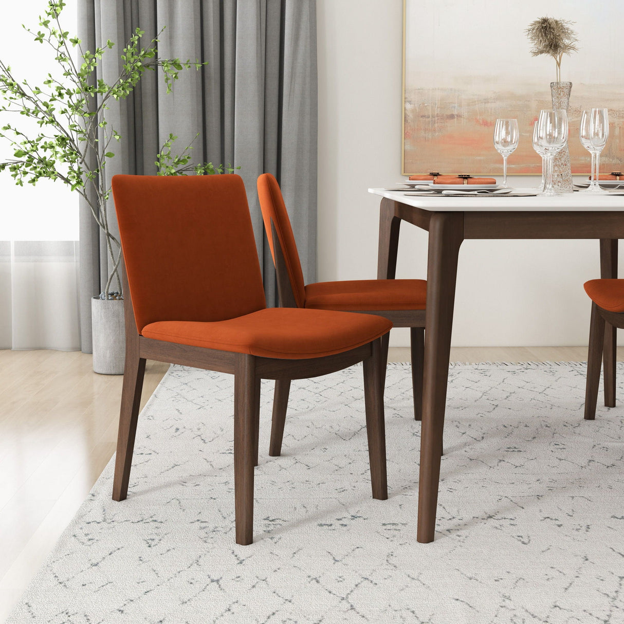 Laura - Mid-Century Modern Solid Wood Dining Chair (Set of 2) by Couch.com