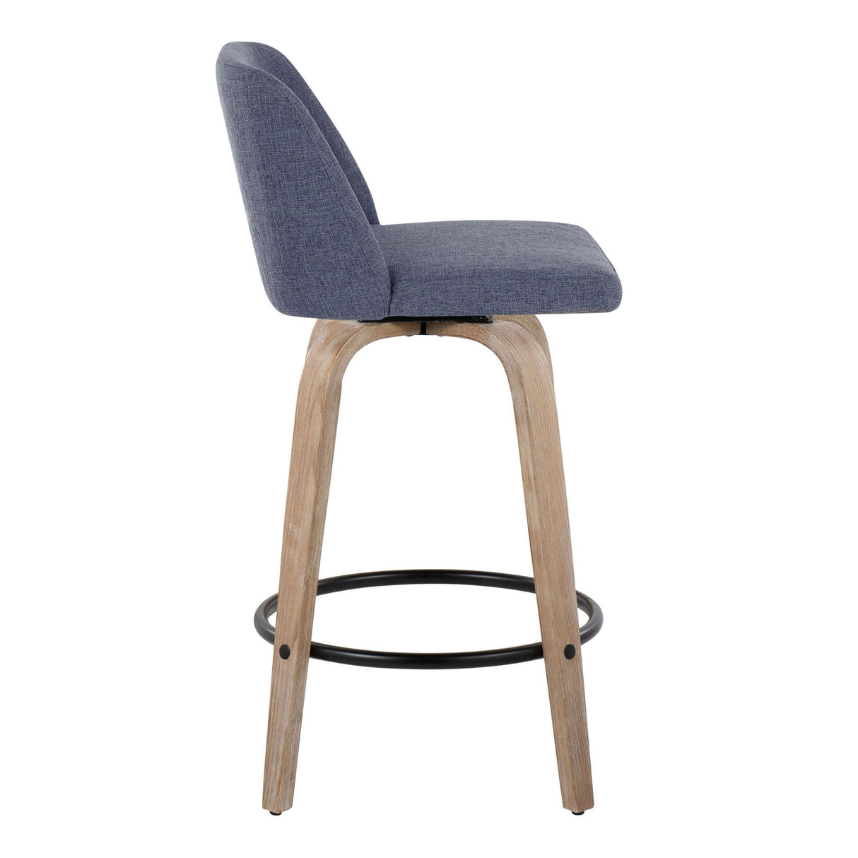 Toriano - Contemporary Fixed-Height Counter Stool & Swivel With Round Footrest (Set of 2) by Couch.com