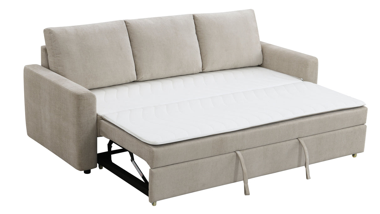 Leira - Linen Pull Out Sleeper Sofa - Beige by Couch.com