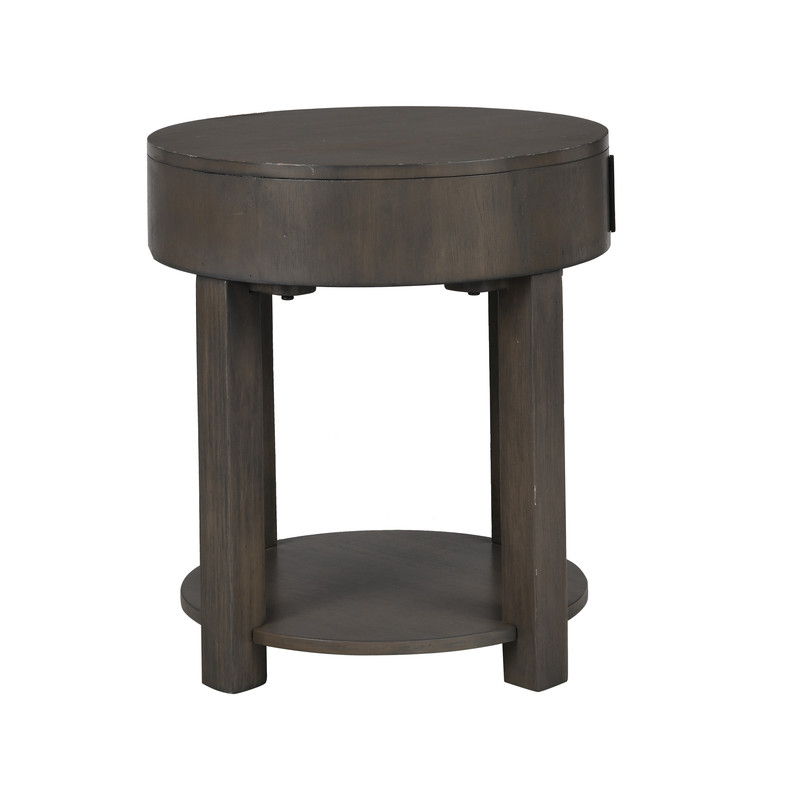 Jonah - MDF End Table With USB Ports - Light Brown by Couch.com