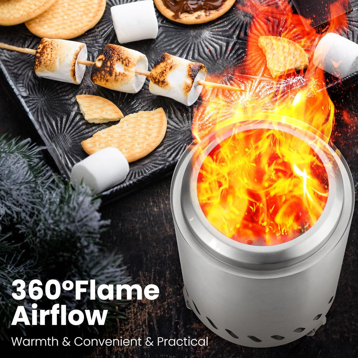 6.7" Portable Smokeless Tabletop Fire Pit, Low Smoke Burning Tabletop Fire Pit Fuel