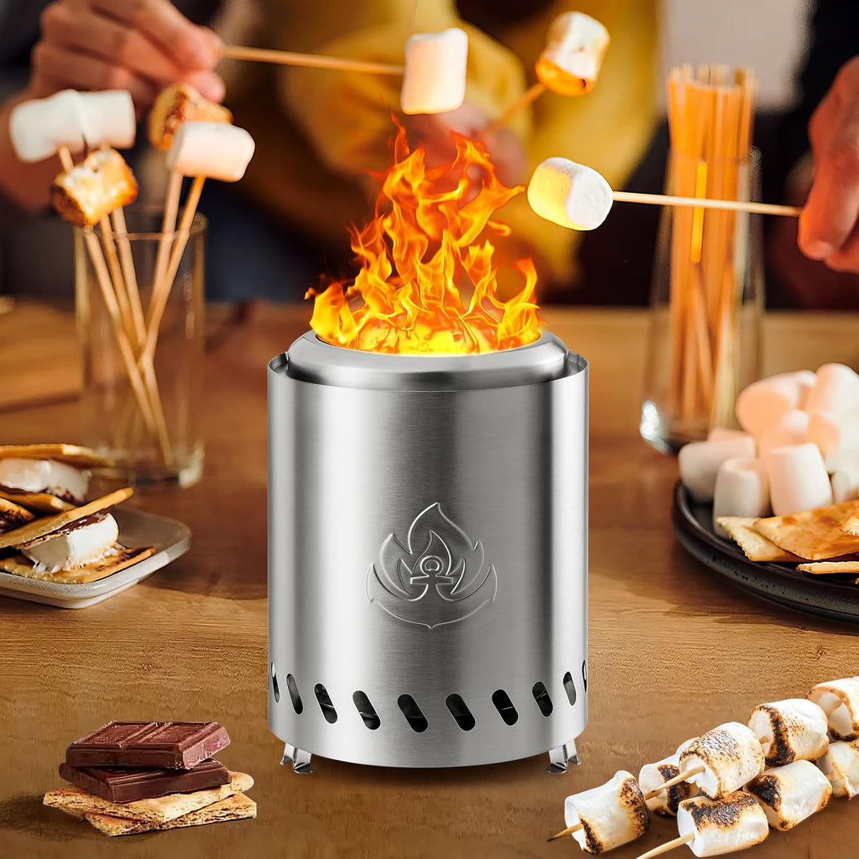 6.7" Portable Smokeless Tabletop Fire Pit, Low Smoke Burning Tabletop Fire Pit Fuel