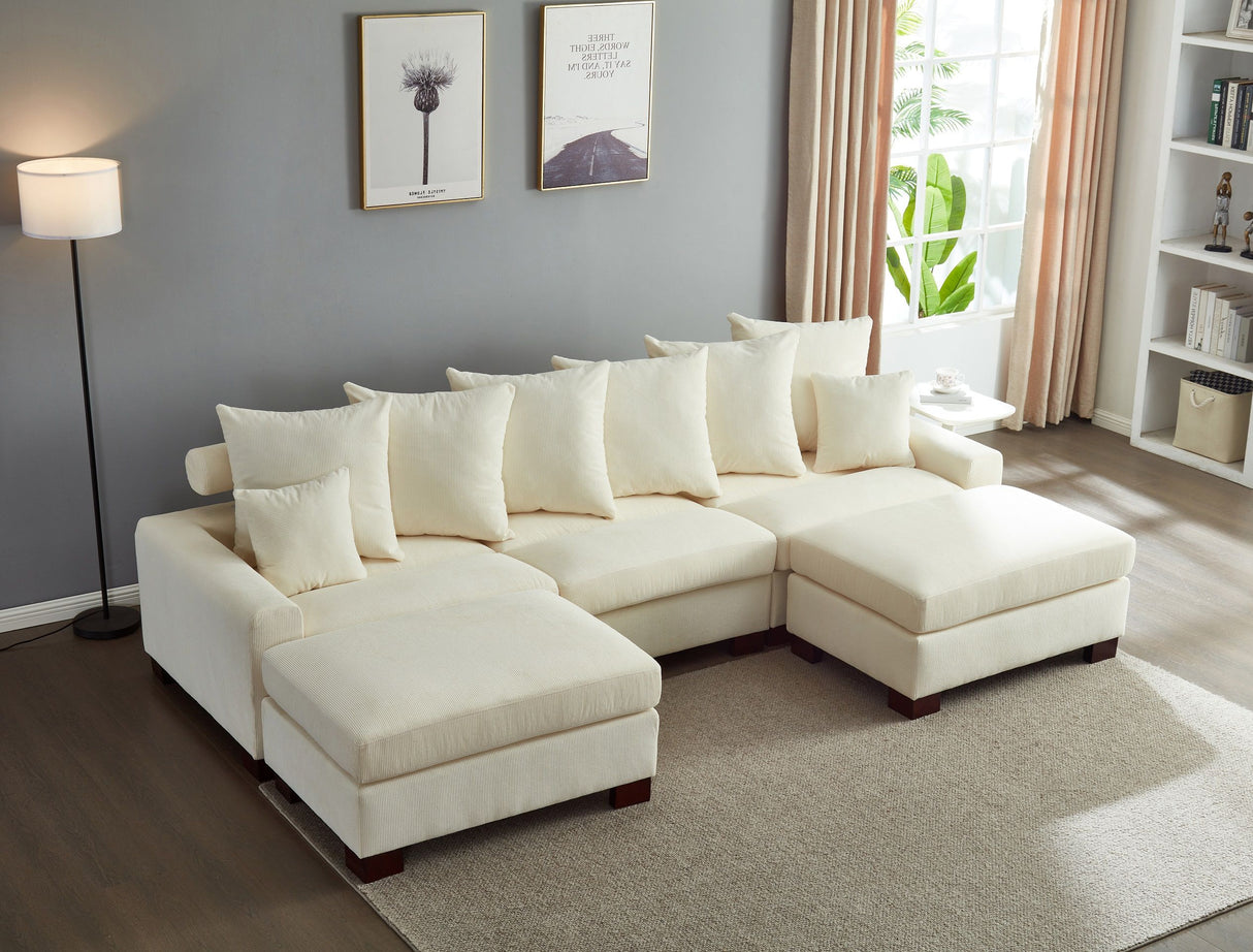 5 Seater Oversized Convertible L & U Shaped Couch by Couch.com