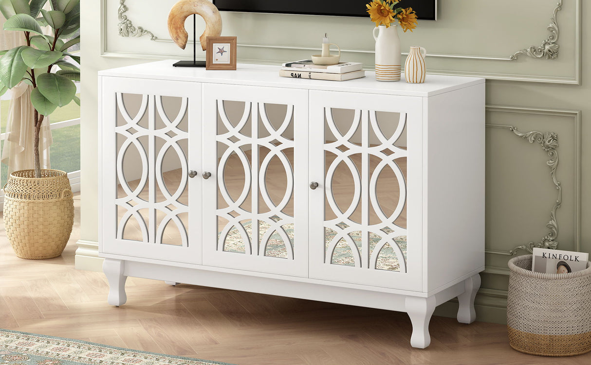 Modern Mirrored TV Stand, 3 Adjustable Shelves For Living Room by Couch.com