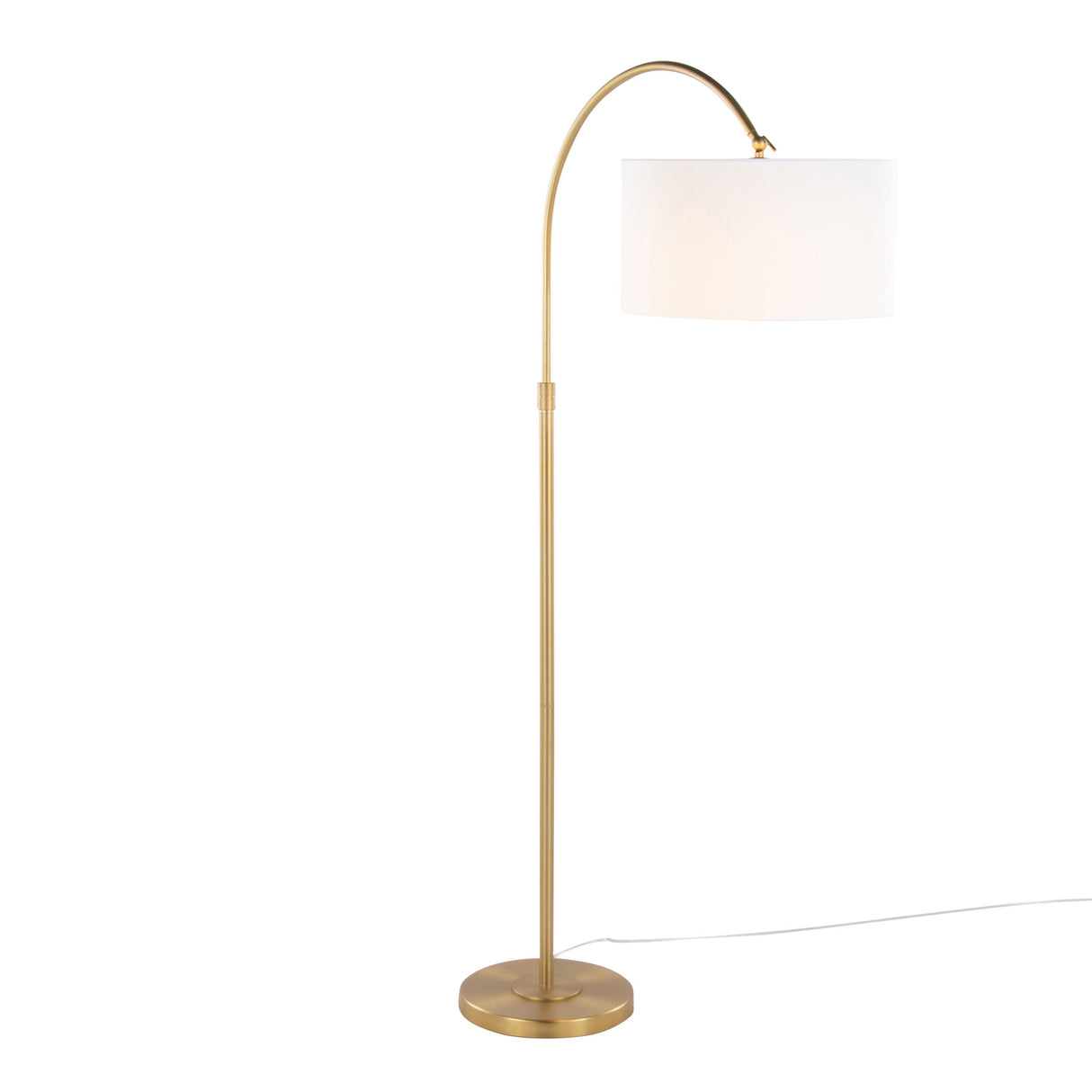 Salon Reader Contemporary Floor Lamp - Gold / White by Couch.com