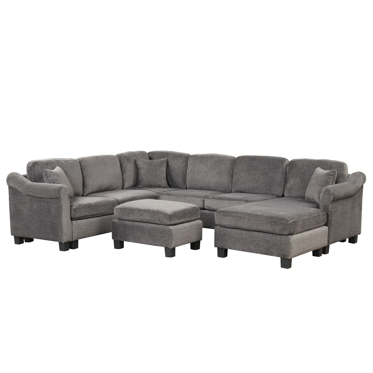 4 Pieces Sectional Sofa With Ottoman With Right Side Chaise by Couch.com