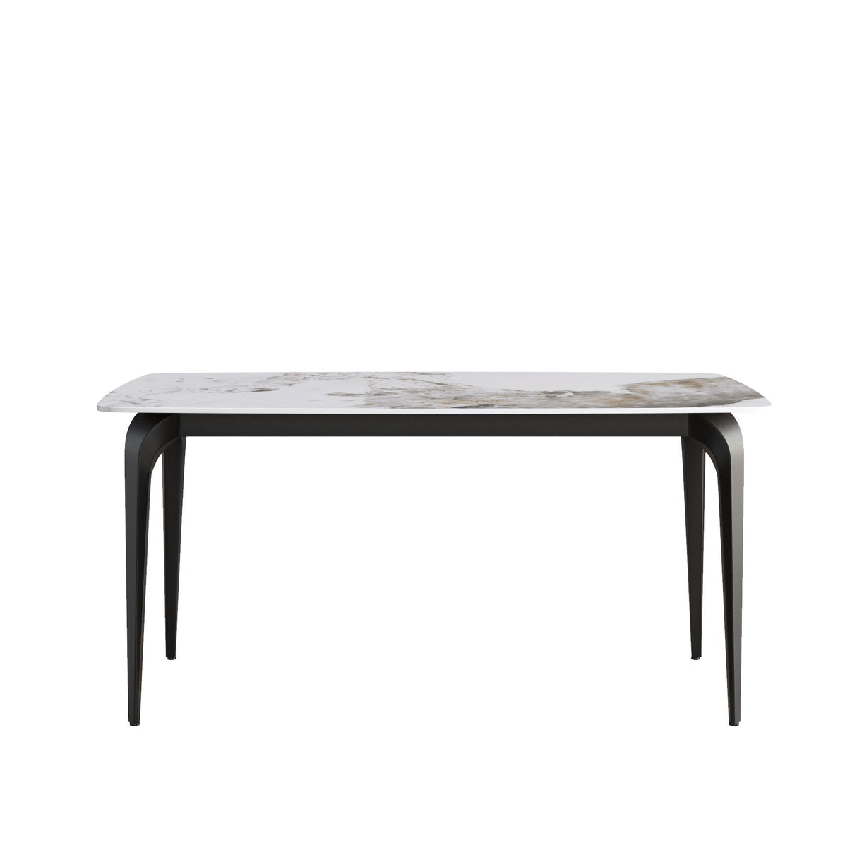 Modern Artificial Stone Pandora Curved Leg Dining Table 6 People - Antique White by Couch.com