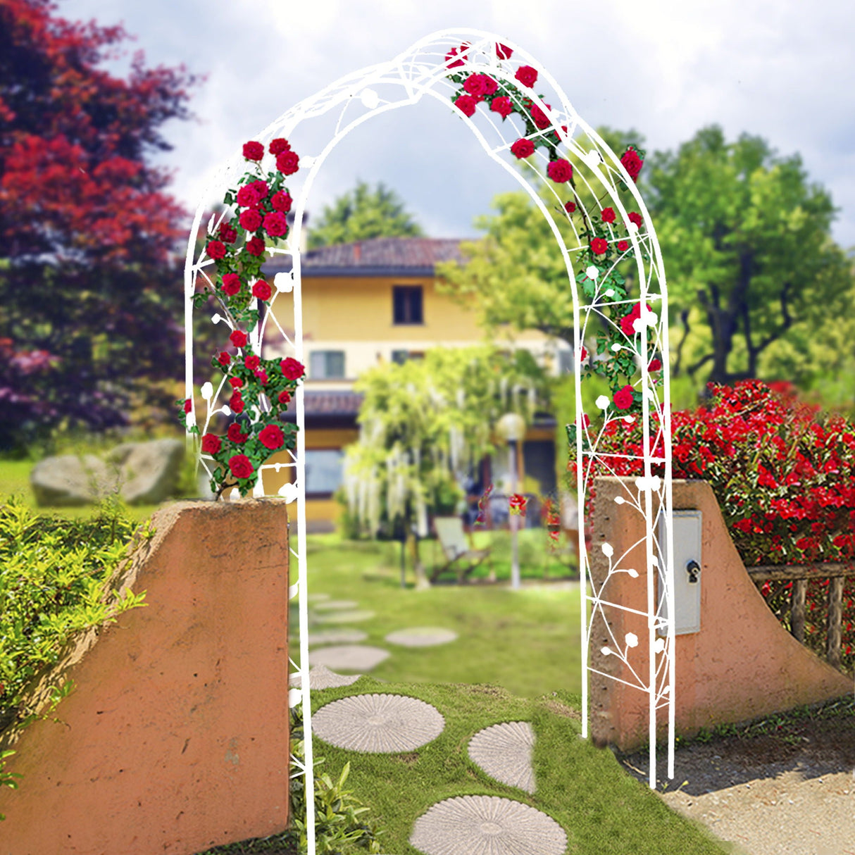 Metal Garden Arch Assemble Freely With 8 Styles Garden Arbor Trellis Climbing Plants Support Rose Arch by Couch.com