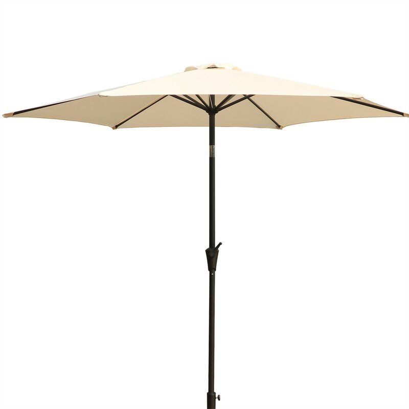 8.8' Outdoor Aluminum Patio Umbrella With 42 Pound Round Resin Umbrella Base by Couch.com