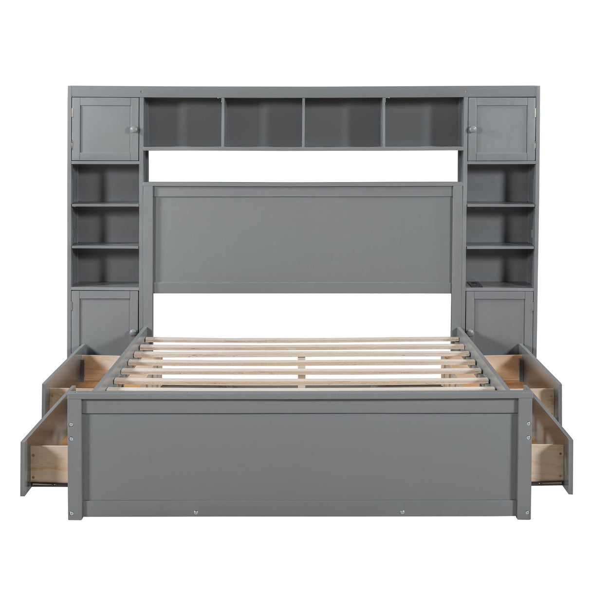 Bed With All In One Cabinet, Shelf And Sockets by Couch.com