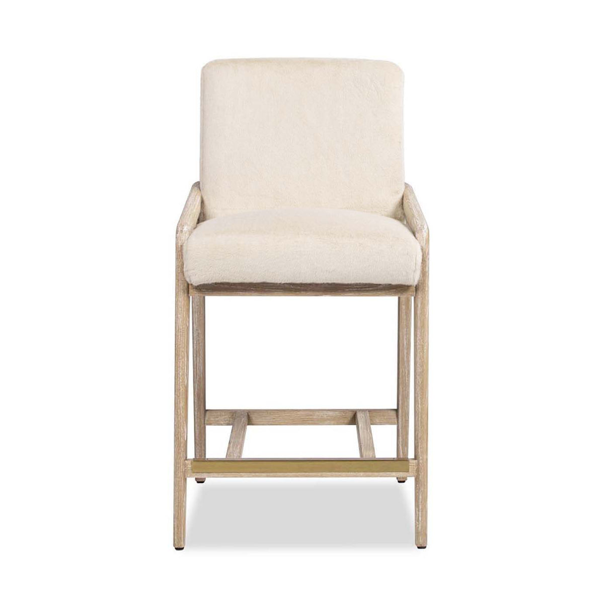Couch.com Arizona Solid Ash Upholstered Counter Stool With Rope Detail Creme De La Creme White, Durable Design, Fabric Construction, Beige Finish by Couch.com