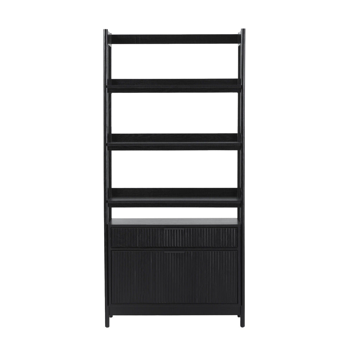 Transitional Wide Reeded Bookshelf With Drawers On Bottom by Couch.com