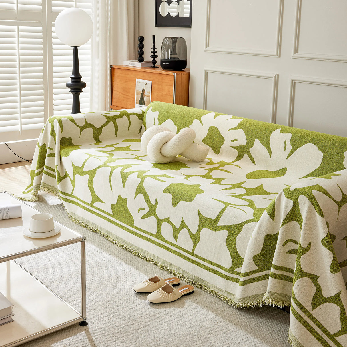 Chenille Floral Soft Thick Reversible Blanket Covers for Couch, Couch Protector Blanket Cover Sofa