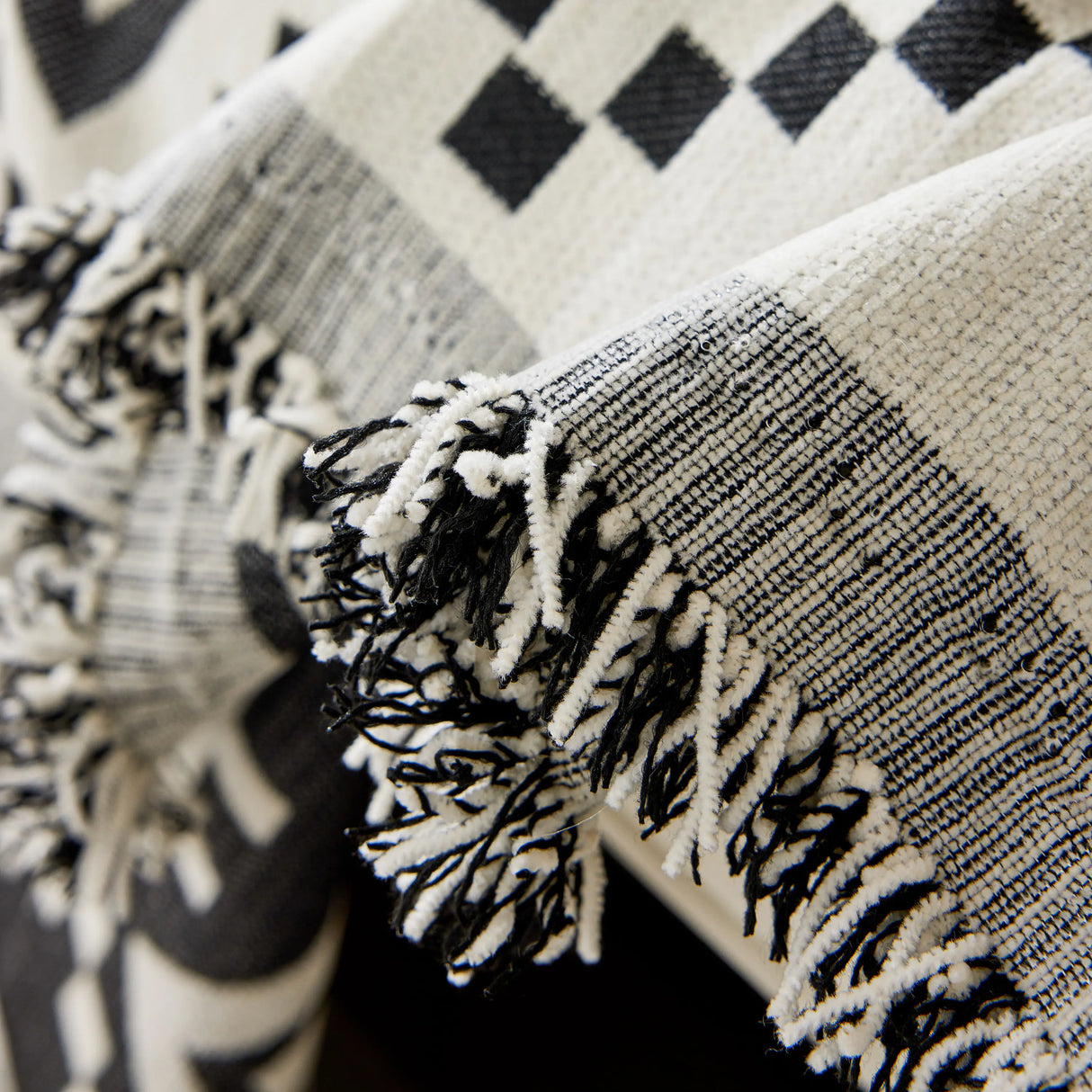 Boho Geometric Chenille Throw Sofa Cover Soft Textured Decorative Couch Blanket