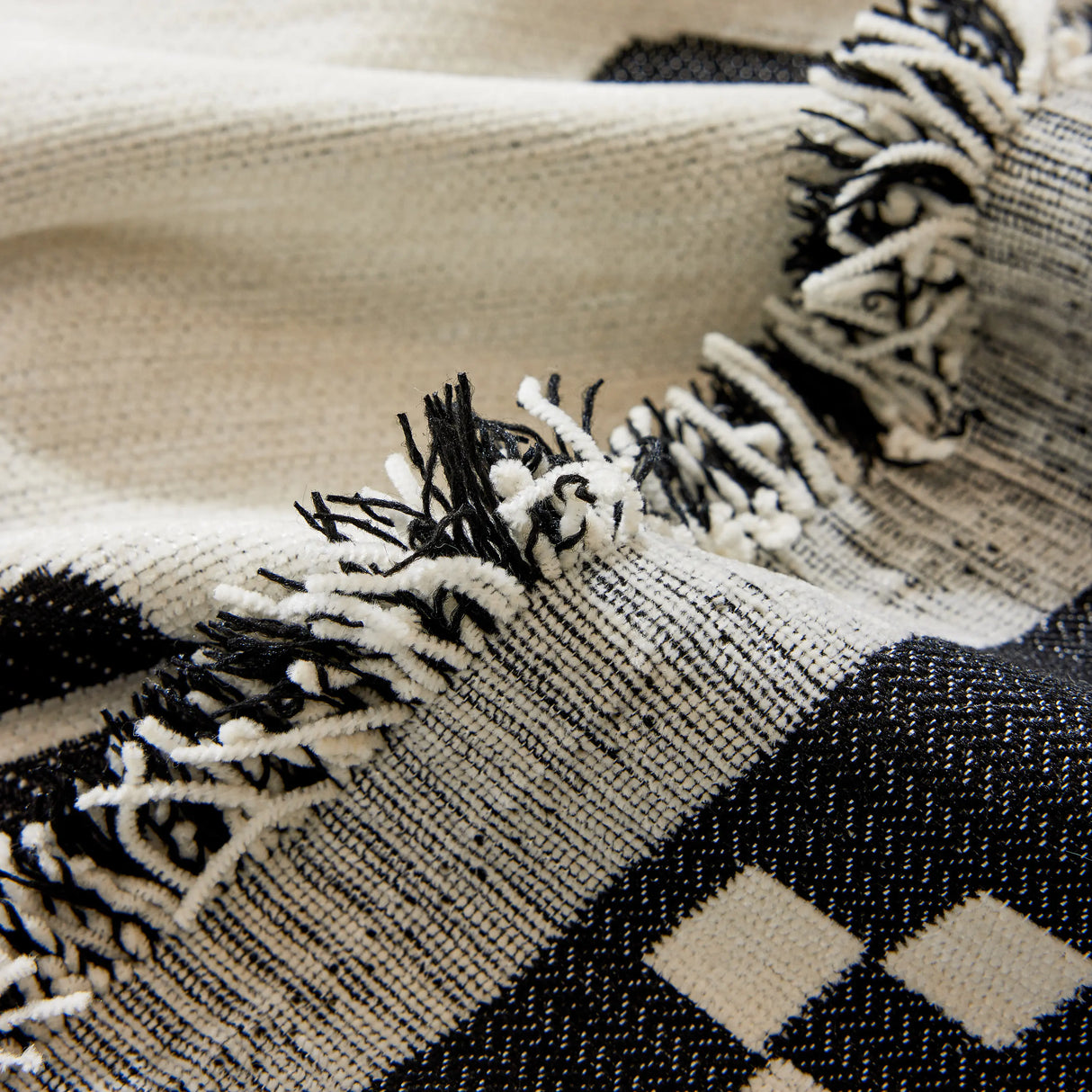 Boho Geometric Chenille Throw Sofa Cover Soft Textured Decorative Couch Blanket