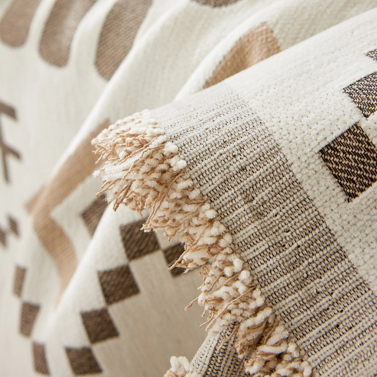 Boho Geometric Chenille Throw Sofa Cover Soft Textured Decorative Couch Blanket