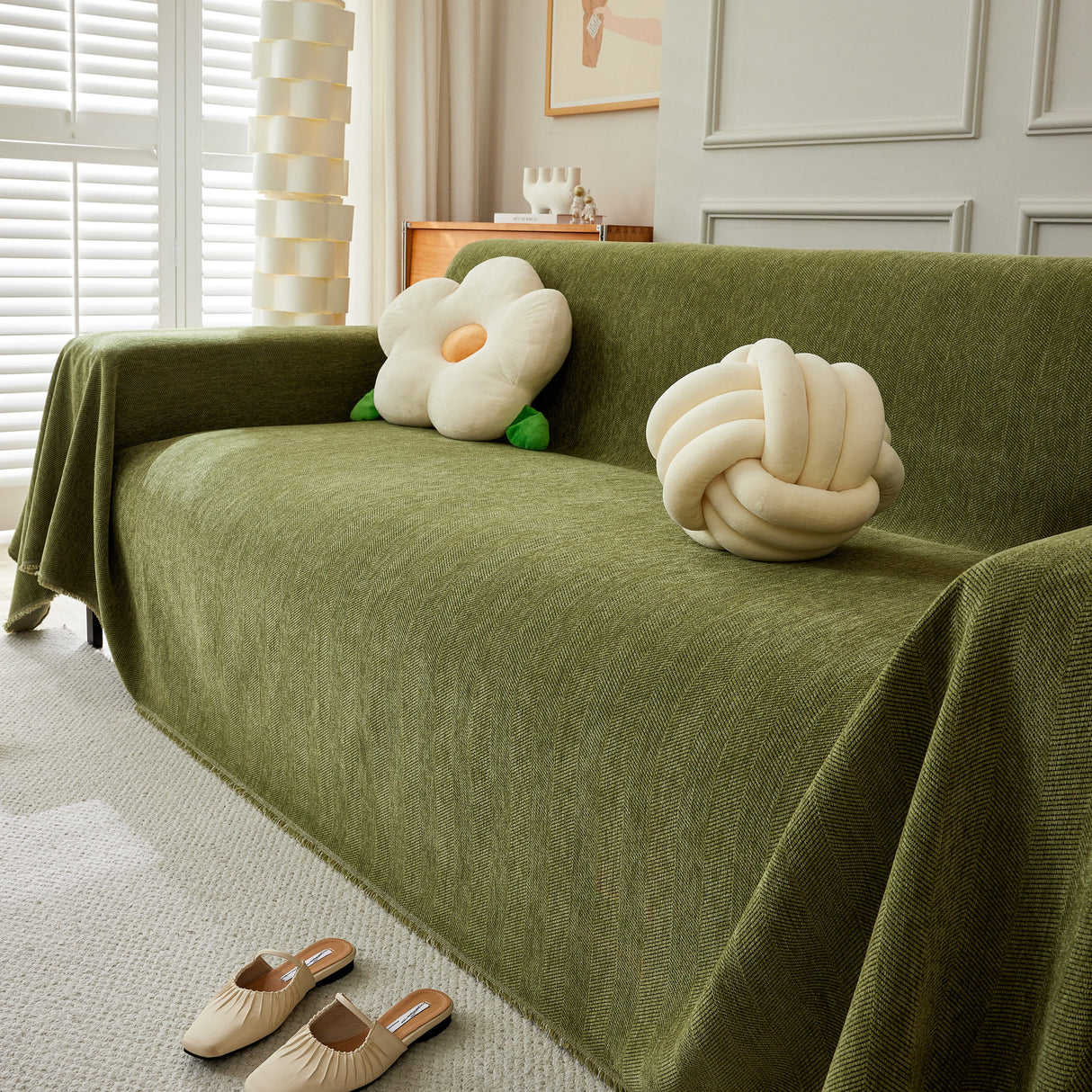 Herringbone Oversized Chenille Couch Throw Cover Sofa Slipcovers Couch Covers for Sectional Couches