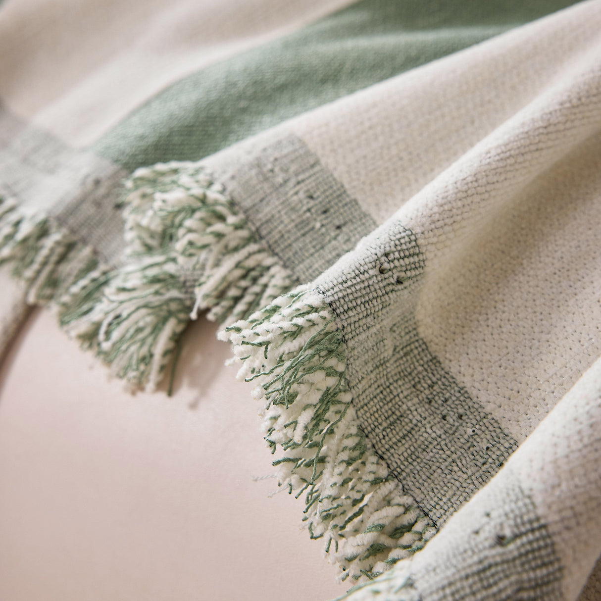 Modern Abstract Chenille Sofa Cover, Large Soft Throw Blanket with Tassels for Couch