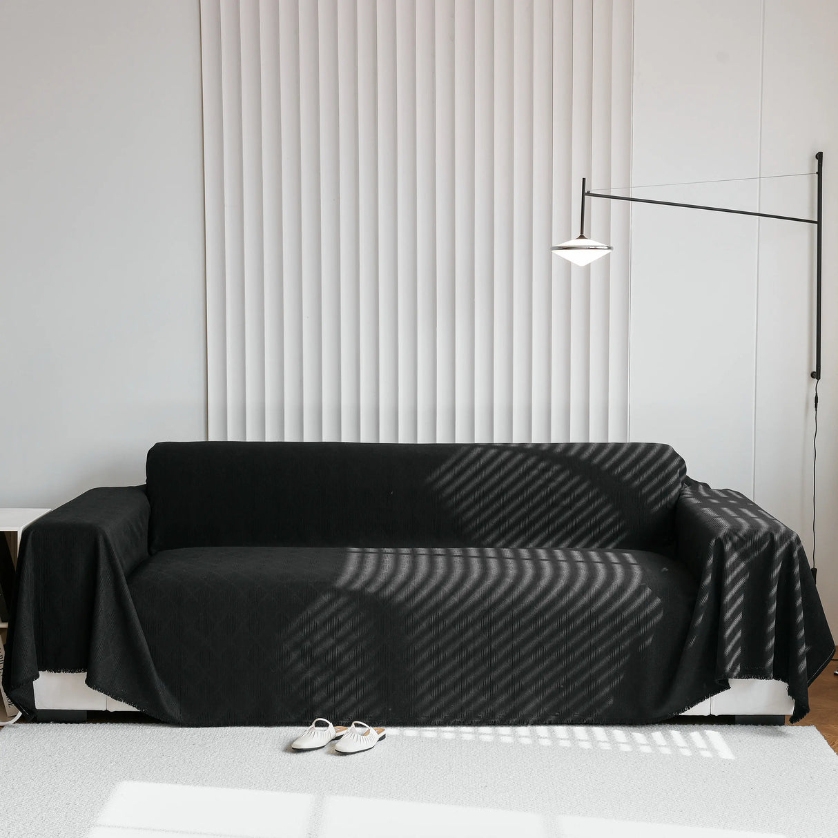 Textured Chenille Sofa Cover Throw, Soft Washable Couch Blanket Protector for Pets