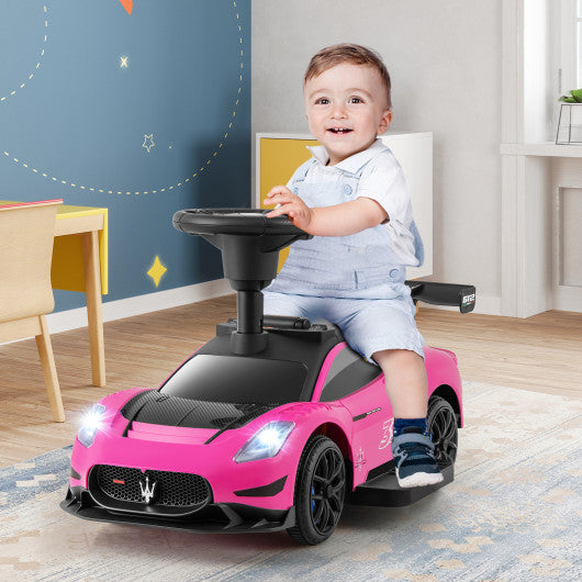 6V Electric Kids Ride on Push Car Maserati Licensed with Foot Pedal and Music-Pink