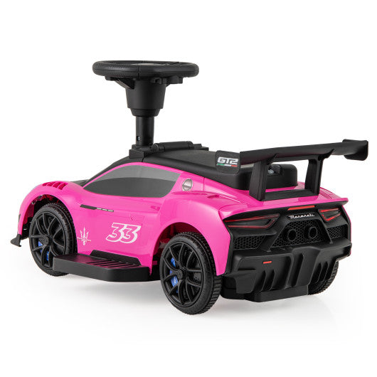 6V Electric Kids Ride on Push Car Maserati Licensed with Foot Pedal and Music-Pink