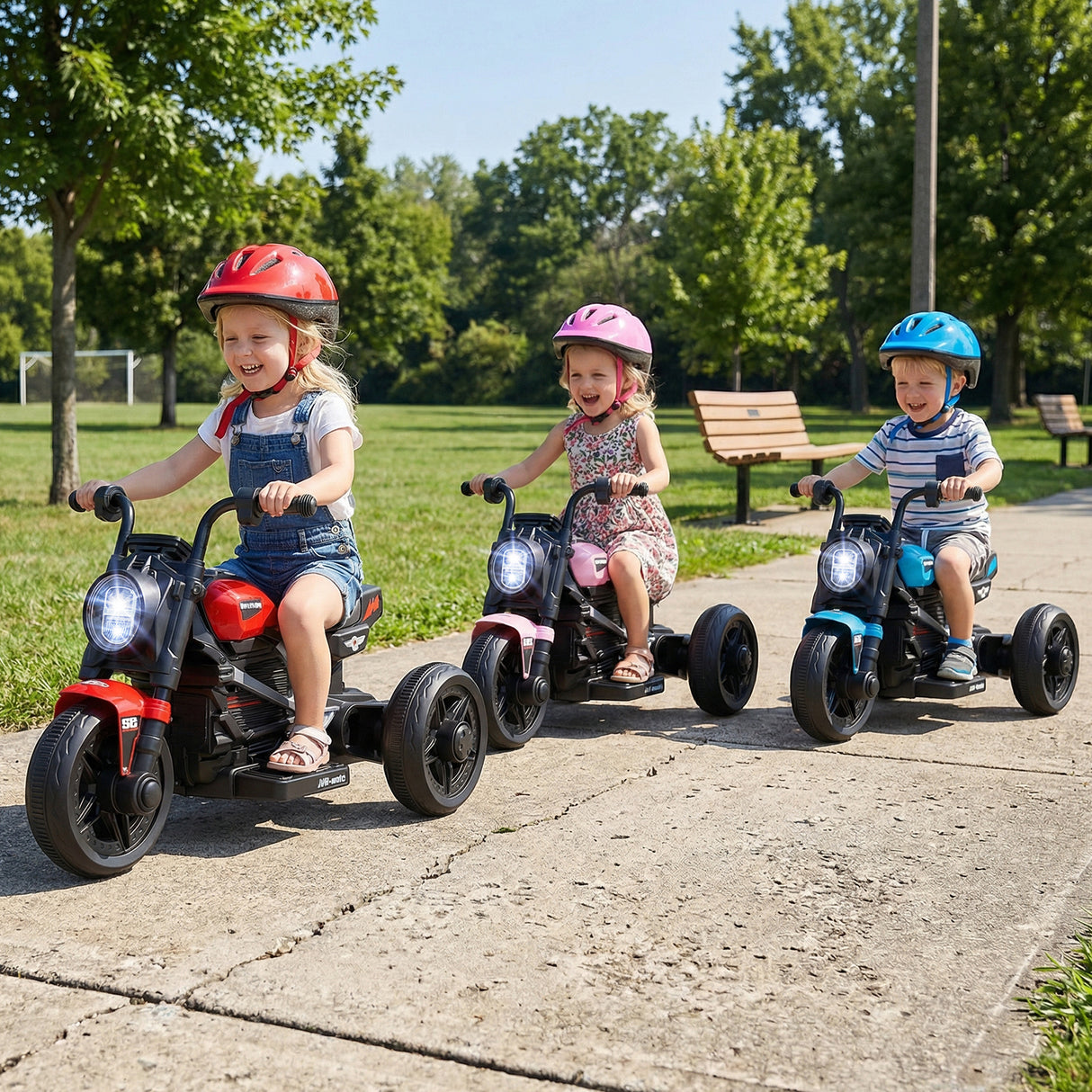 6V Kids Electric Motorcycle with LED Headlight and Music for Toddlers Aged 3-5-Red