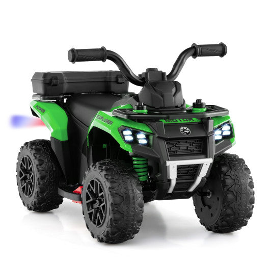 6V Kids Ride On ATV with Spray Function and Storage Box with Music-Green