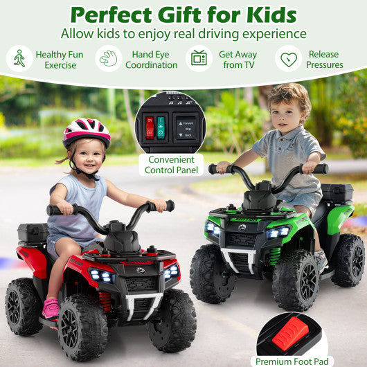 6V Kids Ride On ATV with Spray Function and Storage Box with Music-Khaki