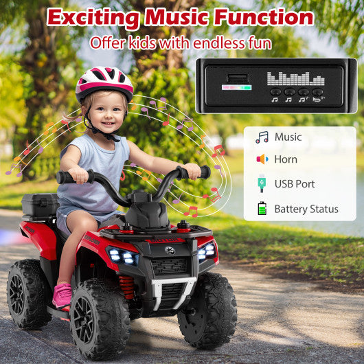 6V Kids Ride On ATV with Spray Function and Storage Box with Music-Pink