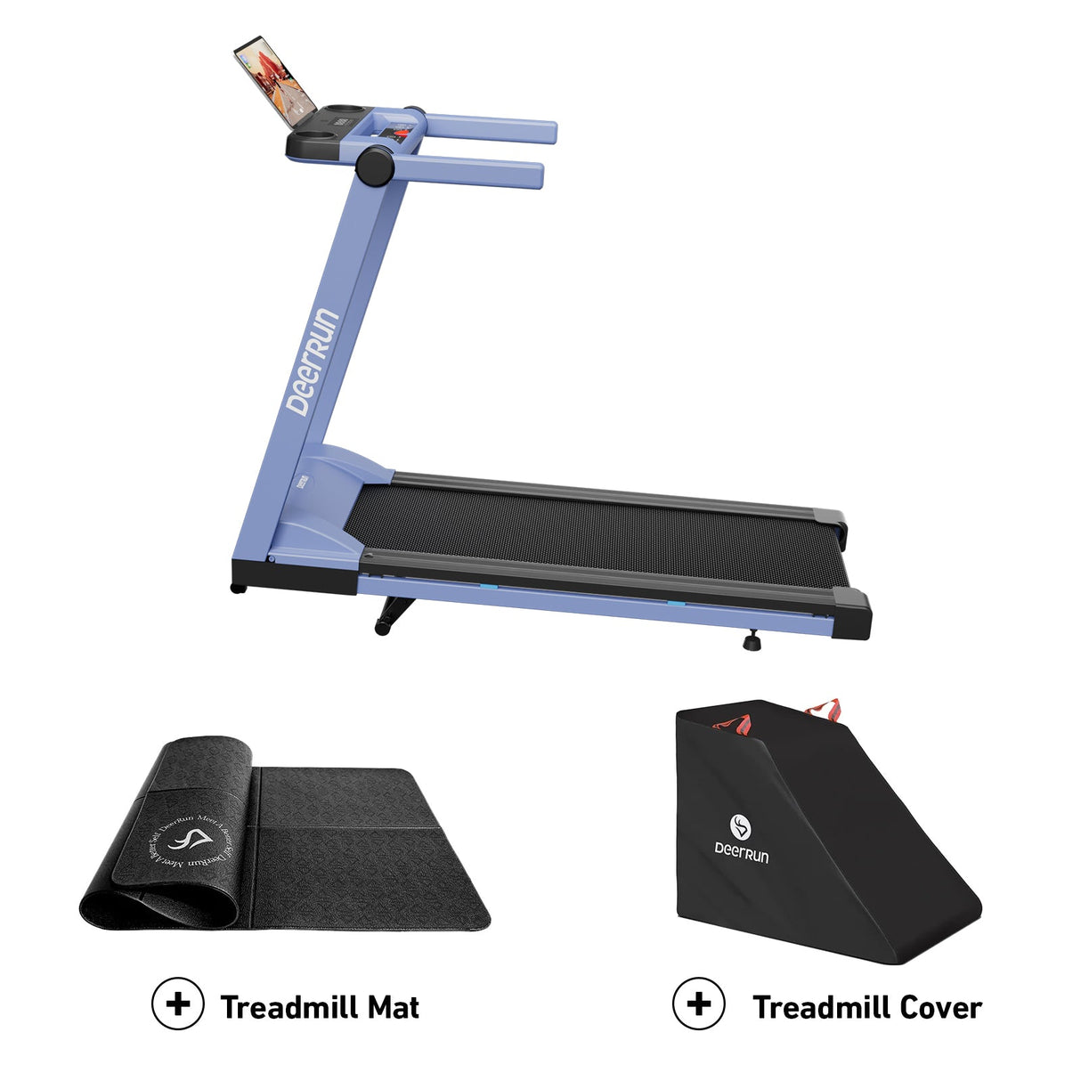 DeerRun A1 Pro Move+ 6% Incline Foldable Treadmill——2025 Upgraded Chip & NFC Support | 350Lbs, 10mph Silver