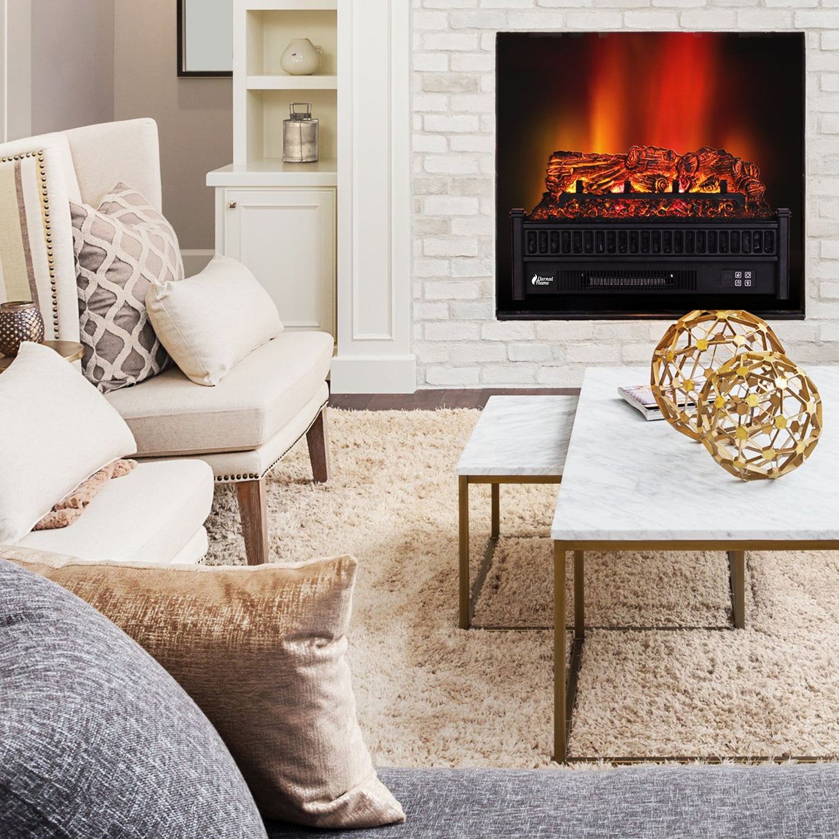 (Open Box) Eternal Flame EF23-PB Electric Fireplace Logs