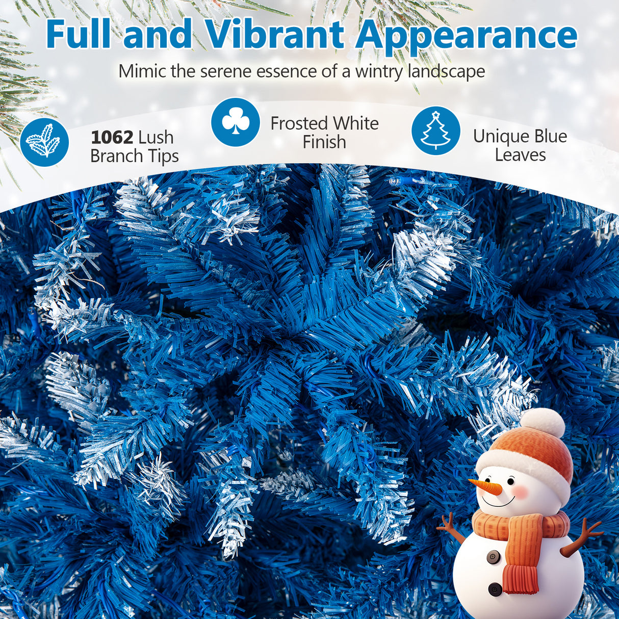 6/7/8/9 FT Artificial Christmas Tree with 767 Snowy Branch Tips-7 FT