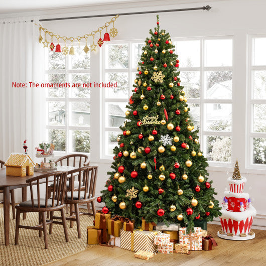 6/7/8 FT Pre-Lit Artificial Christmas Tree with Remote Control and LED Lights-8ft