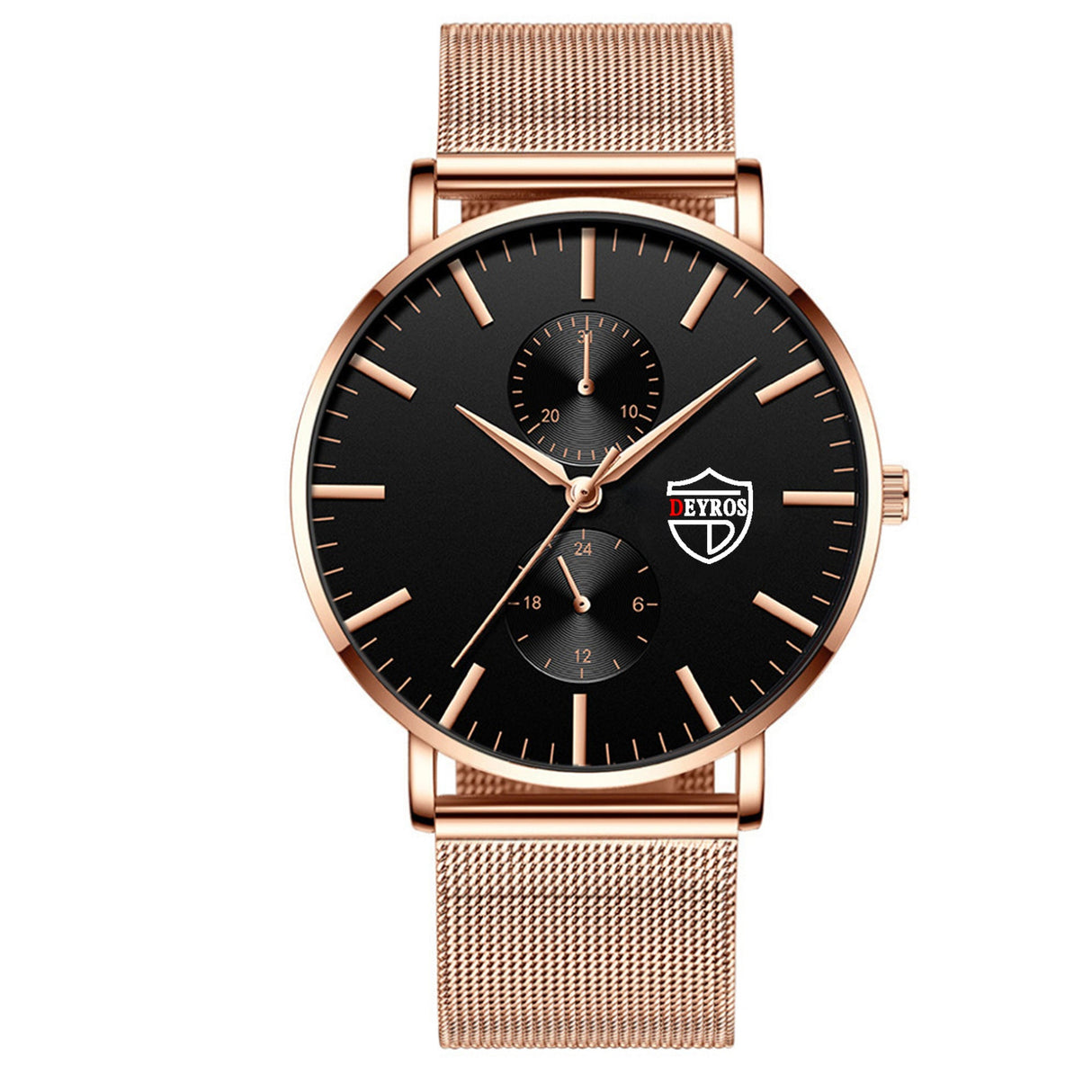 Black 3Bar Watch Men Women'S Watches Ladies Watch With Crystals Fashion Stainless Steel Band Comfortable Wristwatch