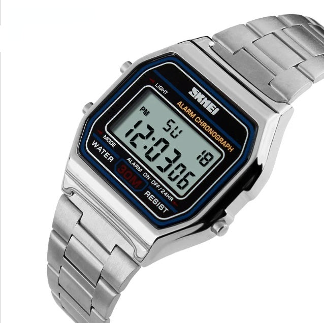 New Digital Men Luxury Retro Men's Sport Wristwatch Fashion Stopwatch Electronic Watches For Mens With Alarm Clock